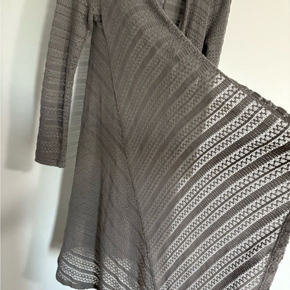 Aeropostale Womens Large Open Knit Duster Cardigan Gray Boho Fairy Grunge - Picture 4 of 10